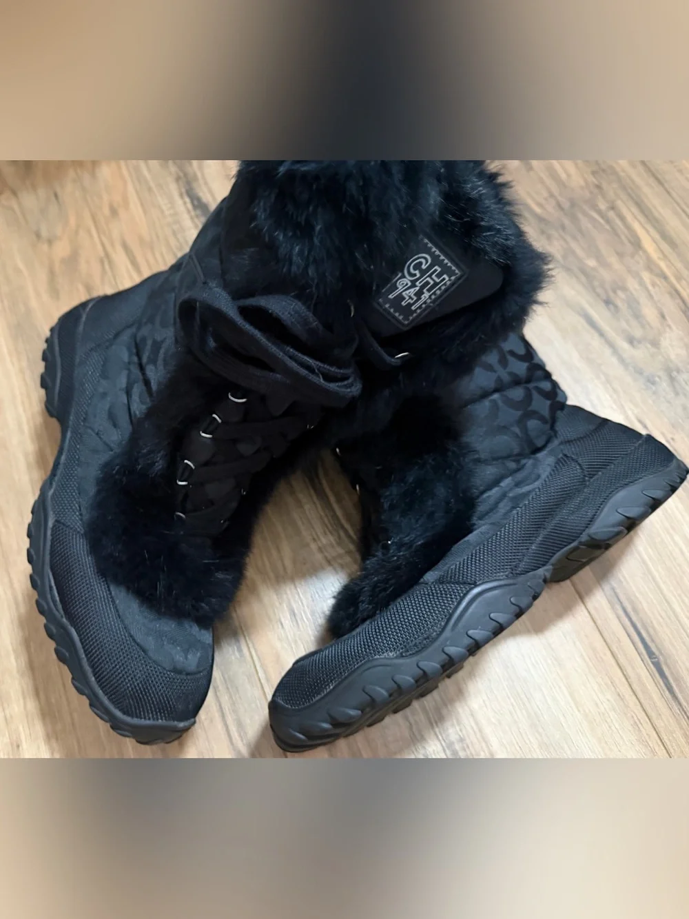 Coach Jennie black winter snow boots 8 1/2